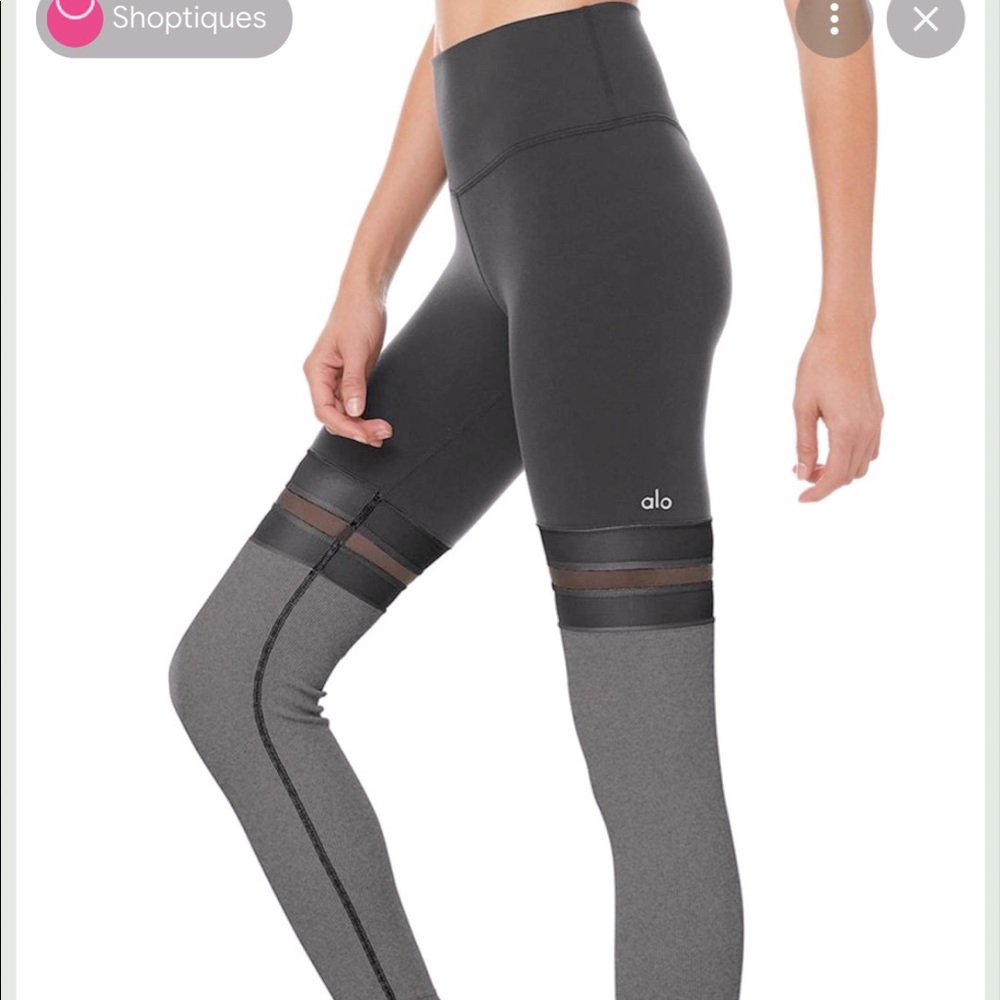 Alo 7/8 player legging - black/heather charcoal - size S